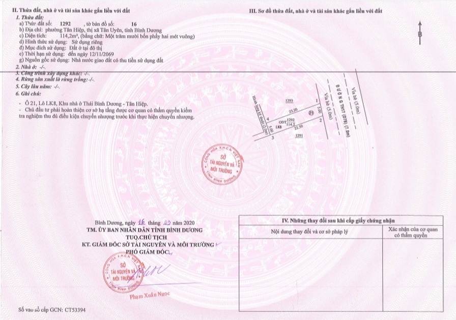 Bán đất mặt tiền đường tân hiệp 17 khu nhà ở thái bình dương phường tân hiệp tân uyên bình dương