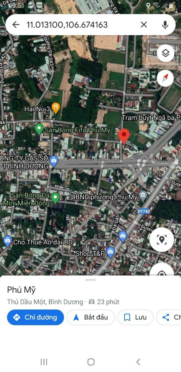 Bán đất mặt tiền đường DX040 phú mỹ thành phố thủ dầu một bình dương